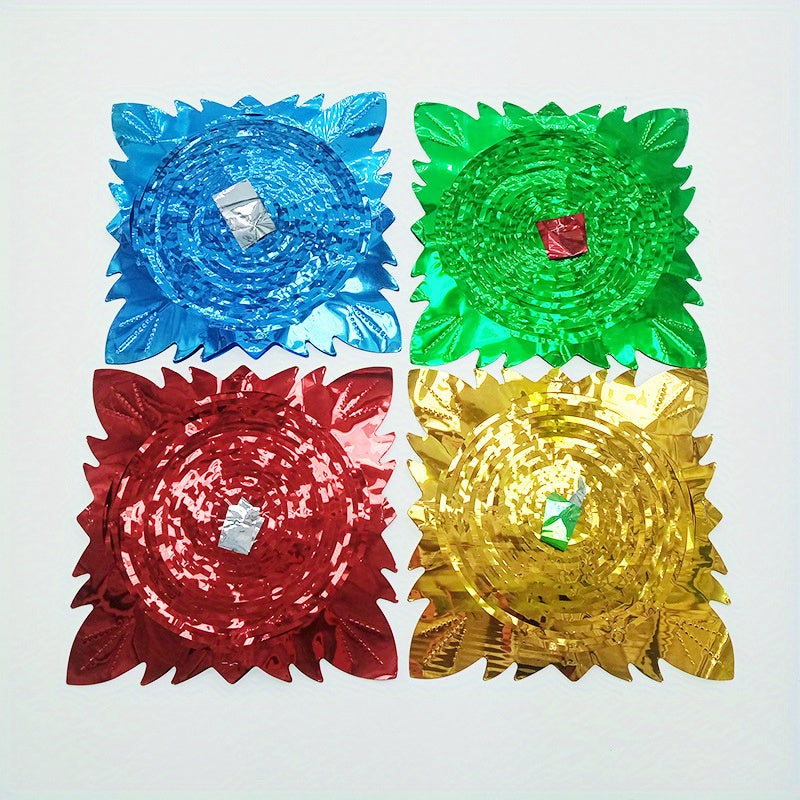 4pcs Colorful Pull Flower Streamer Christmas Decoration