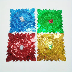 4pcs Colorful Pull Flower Streamer Christmas Decoration