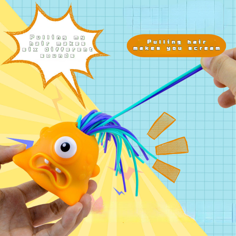 Monster Stress-Relief Puzzle Toy with Hair-Pulling Feature