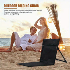 Folding Camping Cushion Lazy Backrest Chair For Outdoor