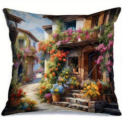 Street Landscape Pillowcase 4pcs Set 18x18in
