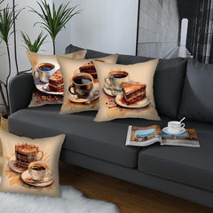 Watercolor Coffee Cake Pillowcase for Home Living Room Bedroom Sofa Office