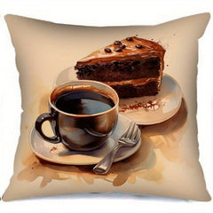 Watercolor Coffee Cake Pillowcase for Home Living Room Bedroom Sofa Office