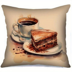 Watercolor Coffee Cake Pillowcase for Home Living Room Bedroom Sofa Office
