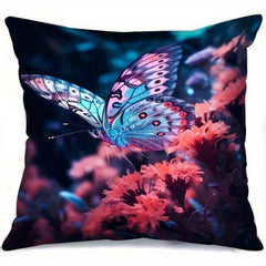 Butterfly Pillowcase 18in Home Living Room Bedroom Sofa Chair Car Office