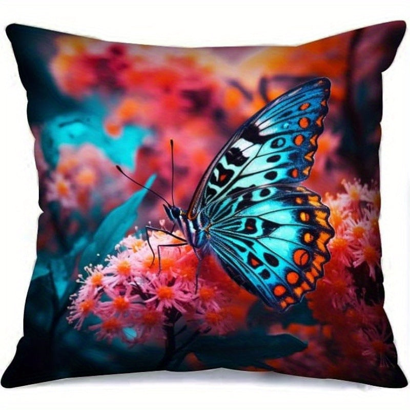 Butterfly Pillowcase 18in Home Living Room Bedroom Sofa Chair Car Office
