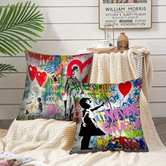 Graffiti Pillowcase for Home Sofa Recliner Chair Car Office, 18x18in
