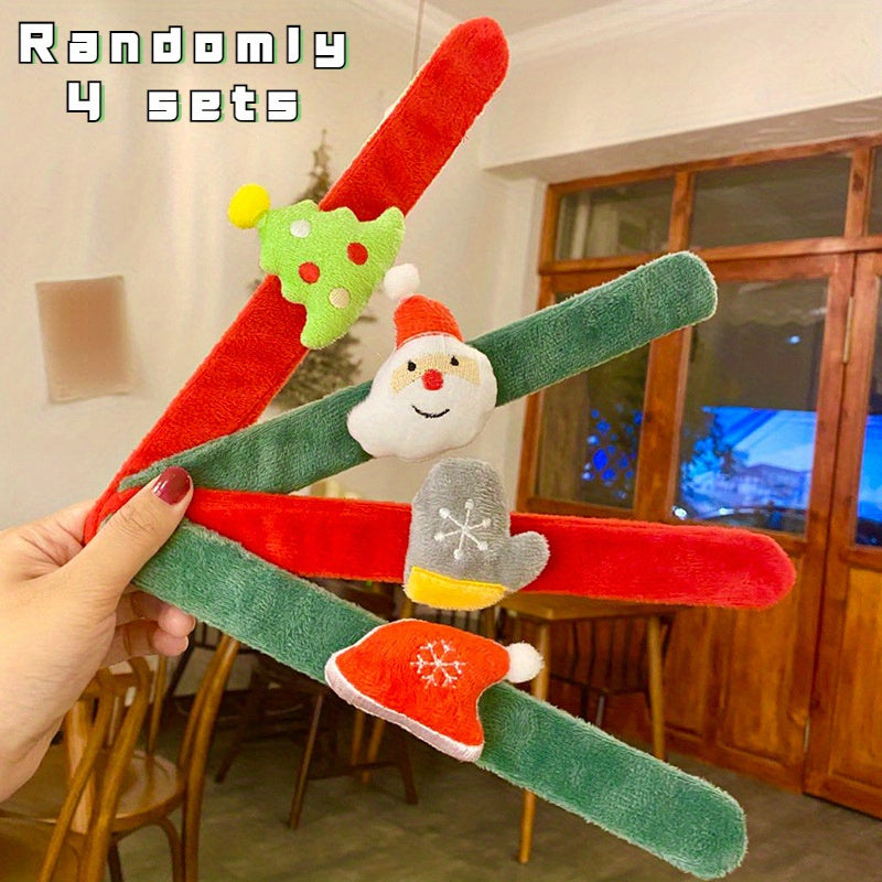 4pcs Christmas Slap Bracelets Party Favors Gift Decorations