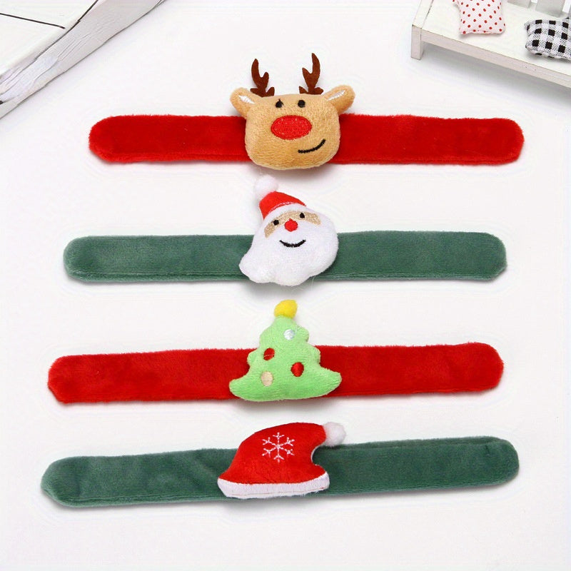 4pcs Christmas Slap Bracelets Party Favors Gift Decorations