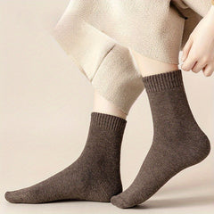 5 Pairs Winter Mid-calf Fleece Socks for Men & Women
