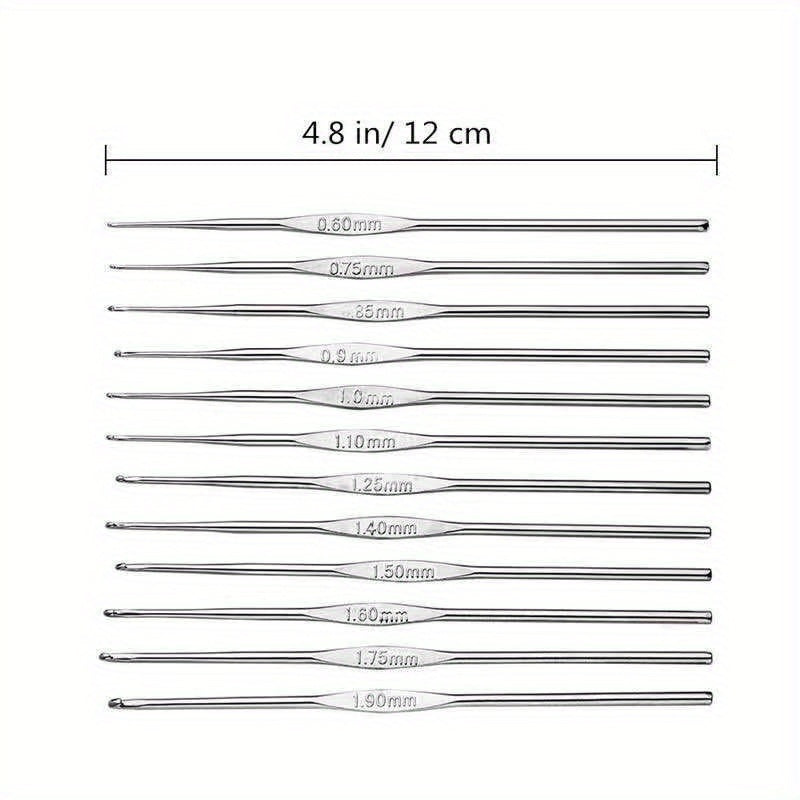 12pcs Fine Head Crochet Single Head DIY Hand Knitting Tools Sweater