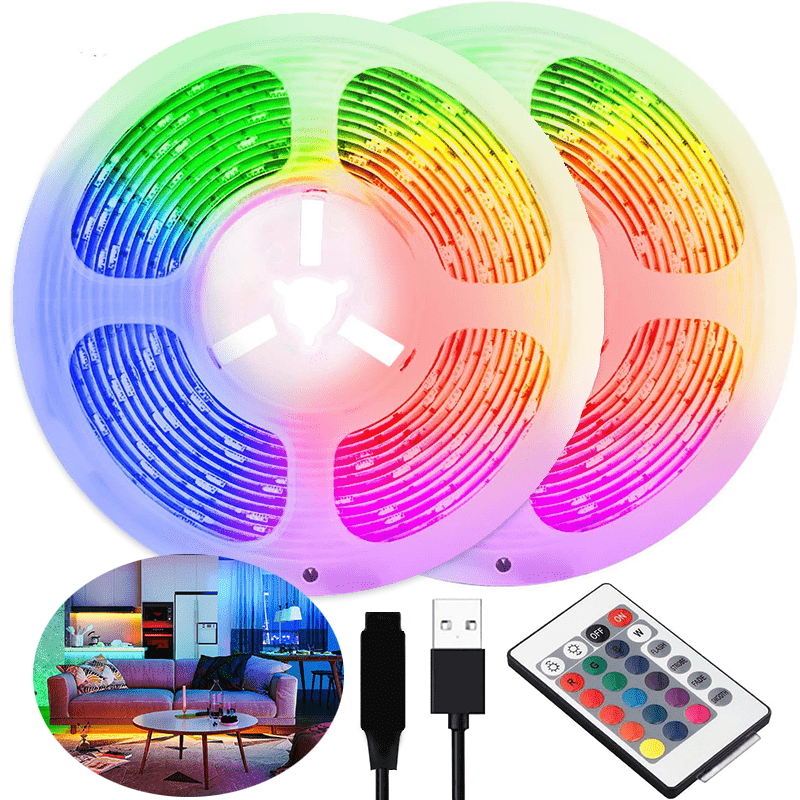 RGB LED Light Belt with Music Synchronization Remote Control