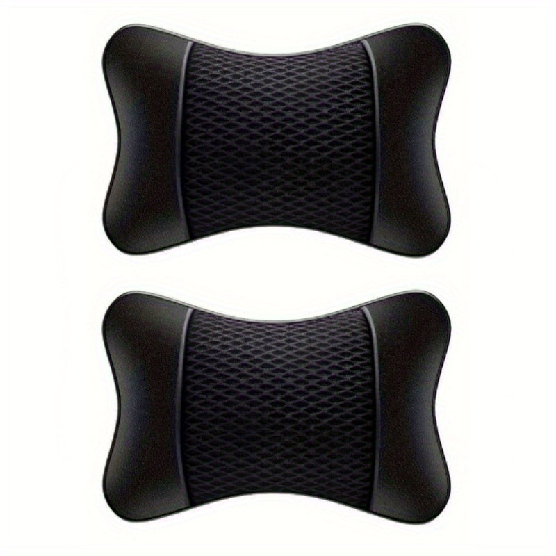 2pcs PU Leather Car Pillows Headrest Neck Rest Cushion Support Seat Accessories