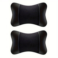2pcs PU Leather Car Pillows Headrest Neck Rest Cushion Support Seat Accessories
