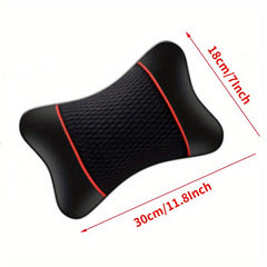 2pcs PU Leather Car Pillows Headrest Neck Rest Cushion Support Seat Accessories