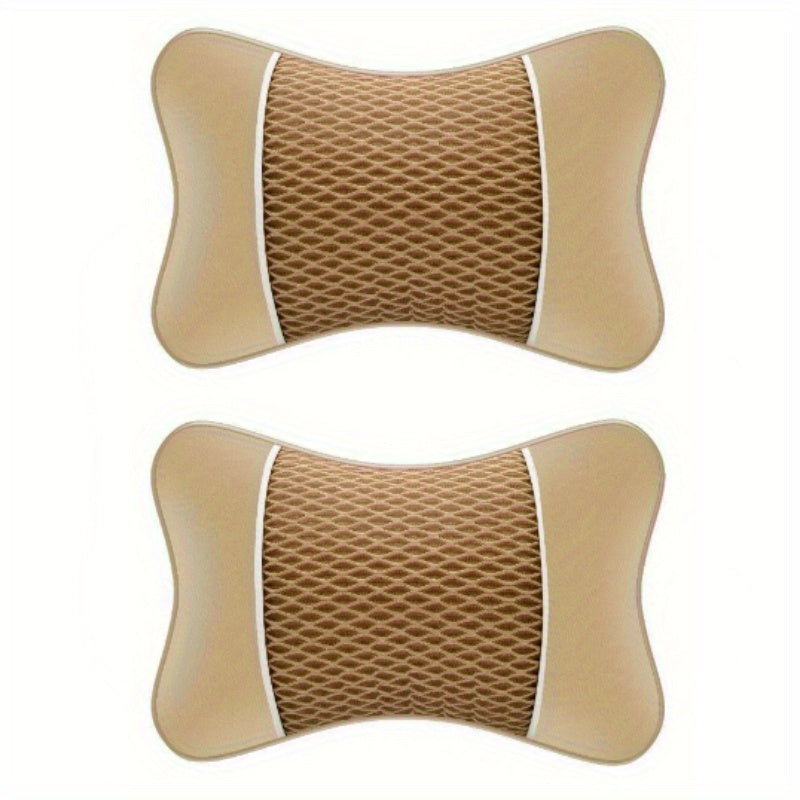2pcs PU Leather Car Pillows Headrest Neck Rest Cushion Support Seat Accessories