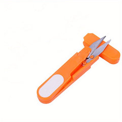 2pcs U-Shaped Scissors with Cap Fishing Line Scissors Plastic Handle