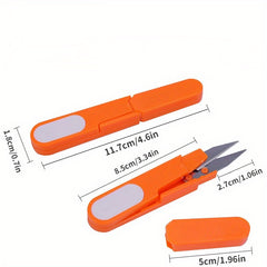 2pcs U-Shaped Scissors with Cap Fishing Line Scissors Plastic Handle