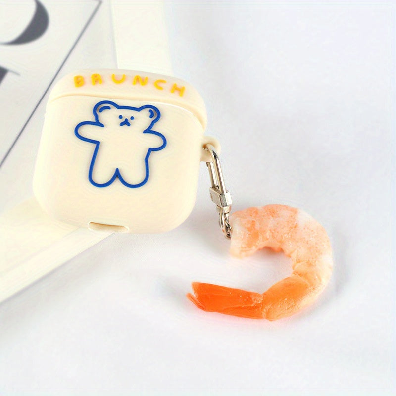 Creative Shrimp Model Keychain Funny Food Keyring Charm Ornament