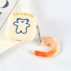 Creative Shrimp Model Keychain Funny Food Keyring Charm Ornament