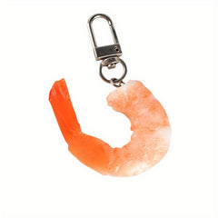 Creative Shrimp Model Keychain Funny Food Keyring Charm Ornament