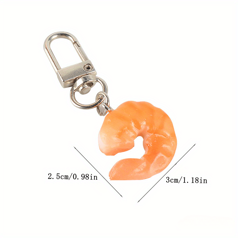 Creative Shrimp Model Keychain Funny Food Keyring Charm Ornament
