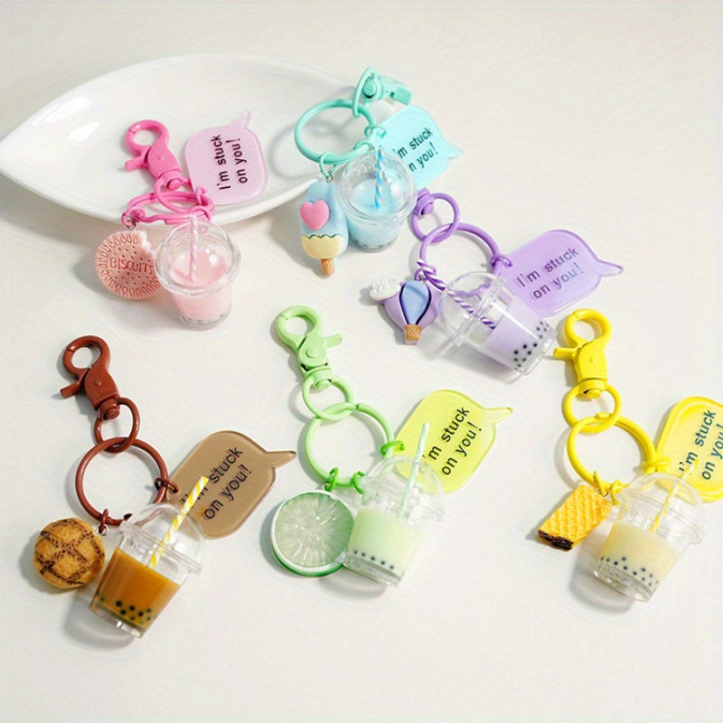 Milk Tea Bear Keychain Bag Backpack Purse Ornament Pendant
