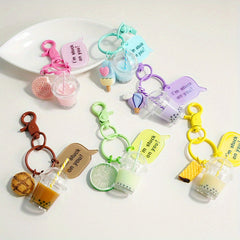 Milk Tea Bear Keychain Bag Backpack Purse Ornament Pendant