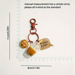 Milk Tea Bear Keychain Bag Backpack Purse Ornament Pendant