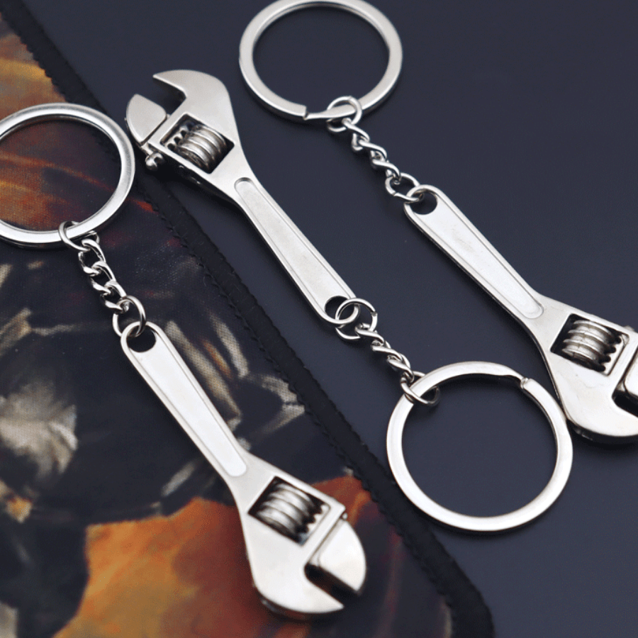 Mini Metal Adjustable Wrench Keychain Pendant Gift For Men Dad