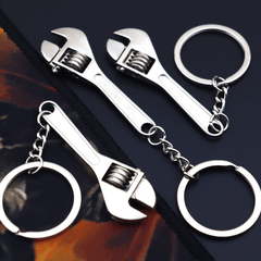 Mini Metal Adjustable Wrench Keychain Pendant Gift For Men Dad