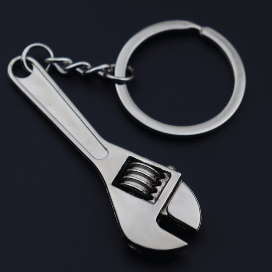 Mini Metal Adjustable Wrench Keychain Pendant Gift For Men Dad