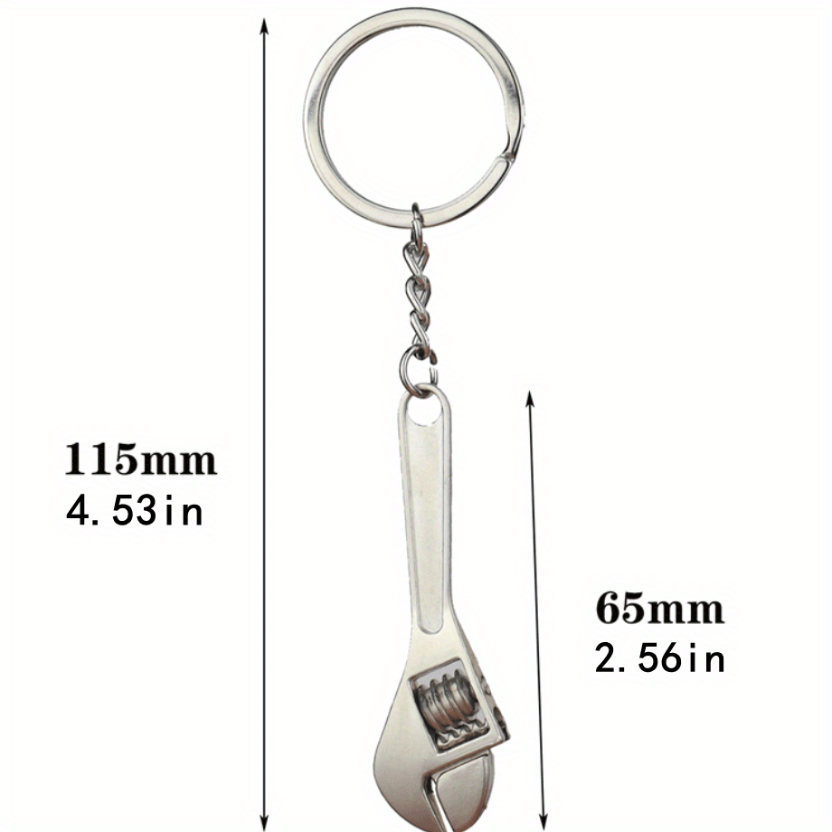 Mini Metal Adjustable Wrench Keychain Pendant Gift For Men Dad