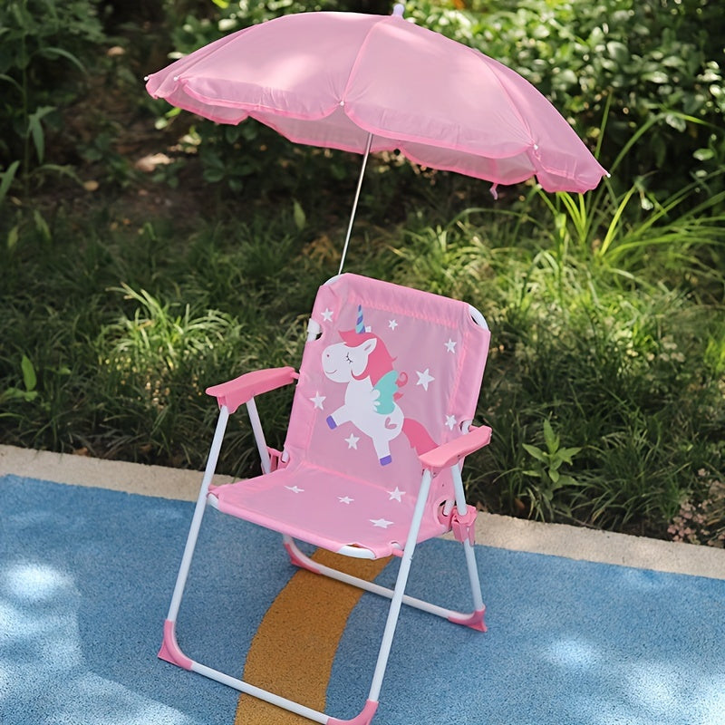 Folding Cartoon Chair with Sunshade for Outdoor Use