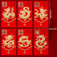 36pcs Year of Dragon Red Envelope Great Fortune Sealed Spot Zodiac Red Envelope