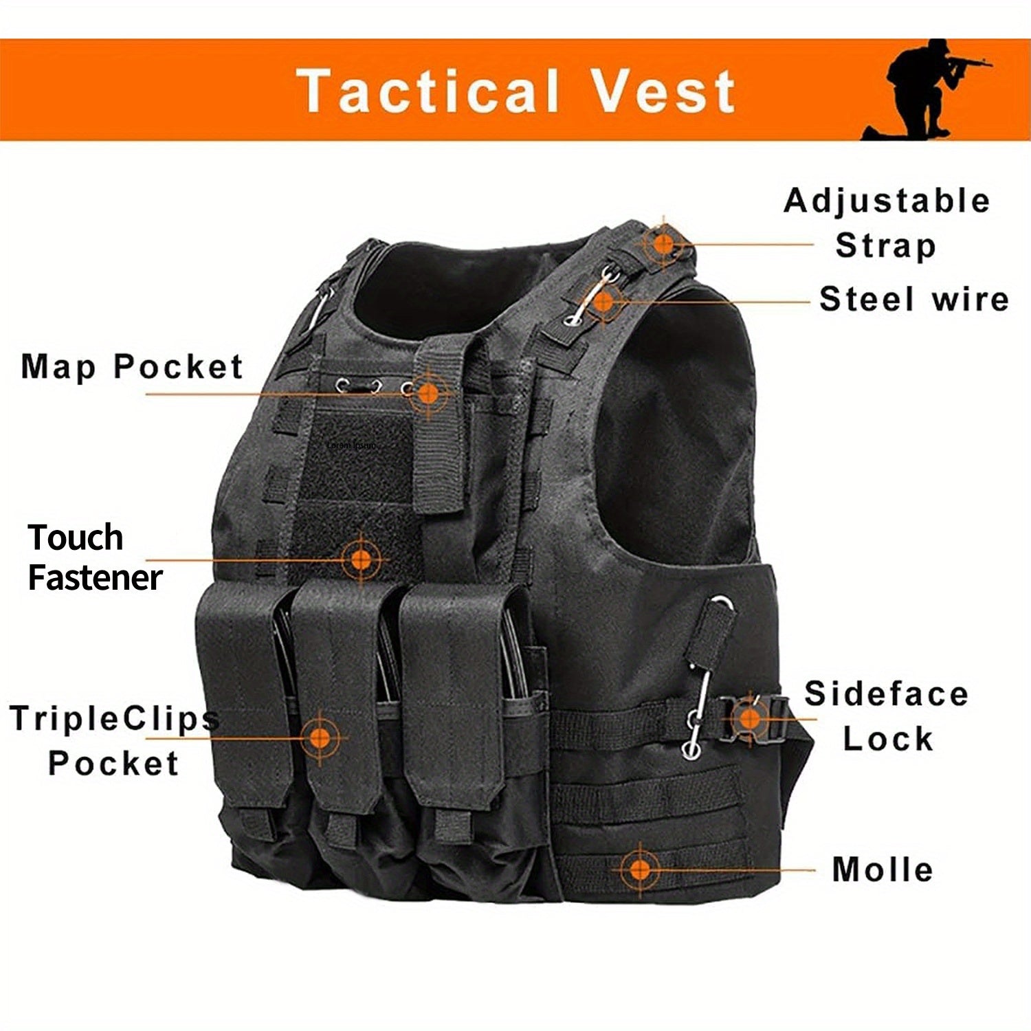 Adjustable Airsoft Vest Lightweight Oxford Cloth Training Vest