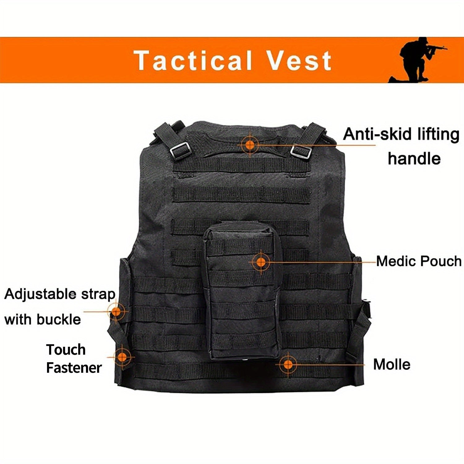 Adjustable Airsoft Vest Lightweight Oxford Cloth Training Vest