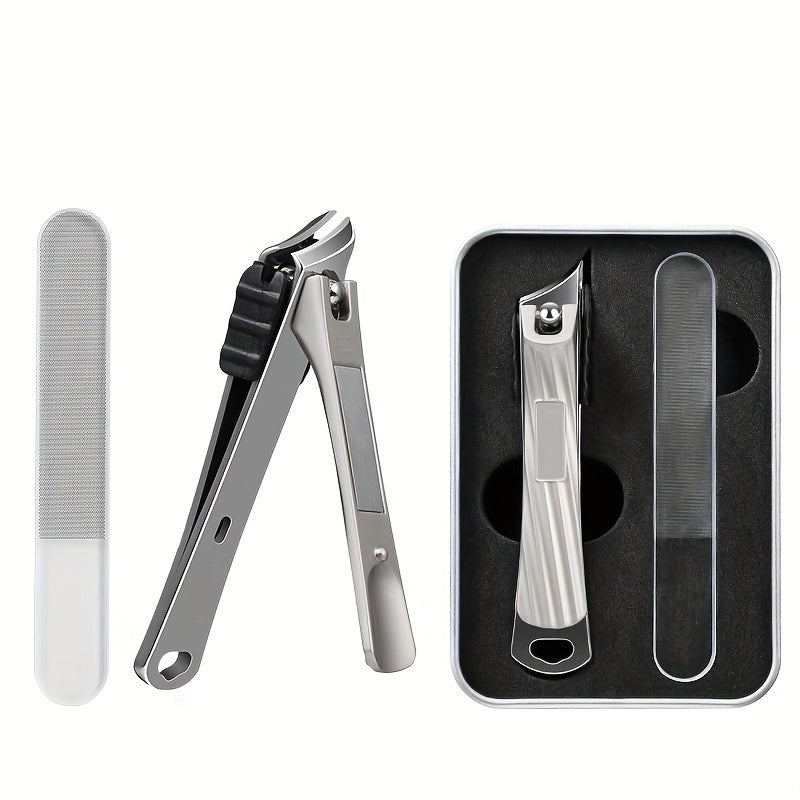 Stainless Steel Nail Clippers for Thick & Hard Nails with Nail File