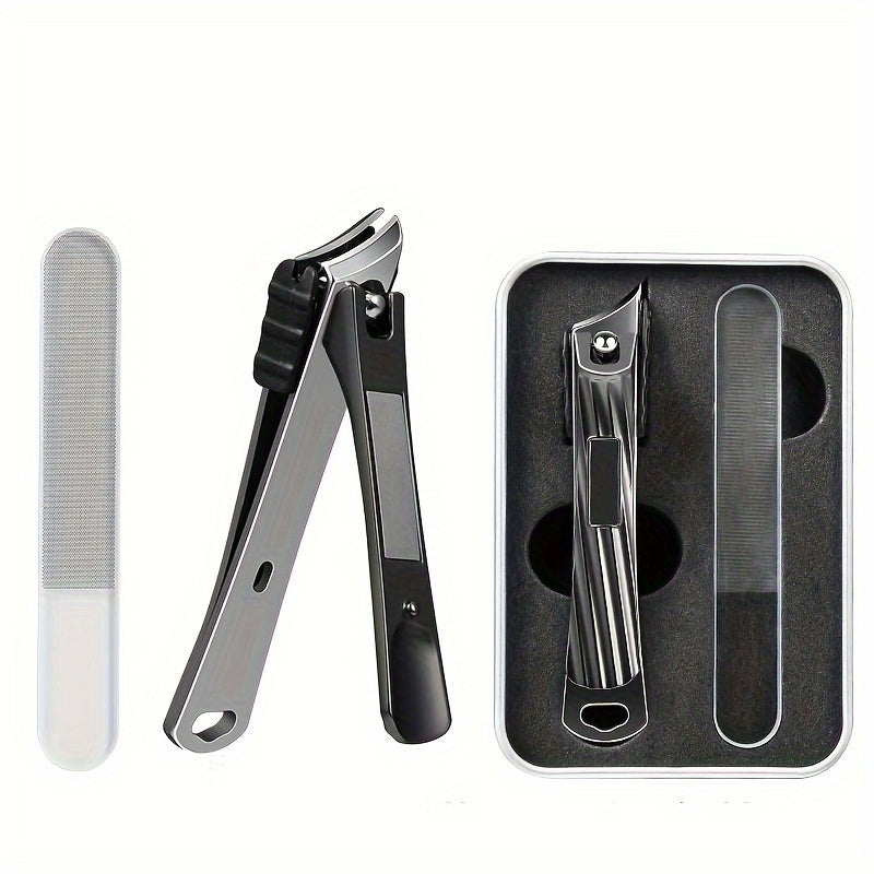 Stainless Steel Nail Clippers for Thick & Hard Nails with Nail File