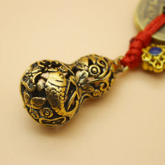 Retro Brass Gourd Keychain Bag Purse Pendant Ornament