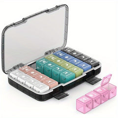XL Weekly Pill Organizer 28 Compartments Waterproof Travel Case