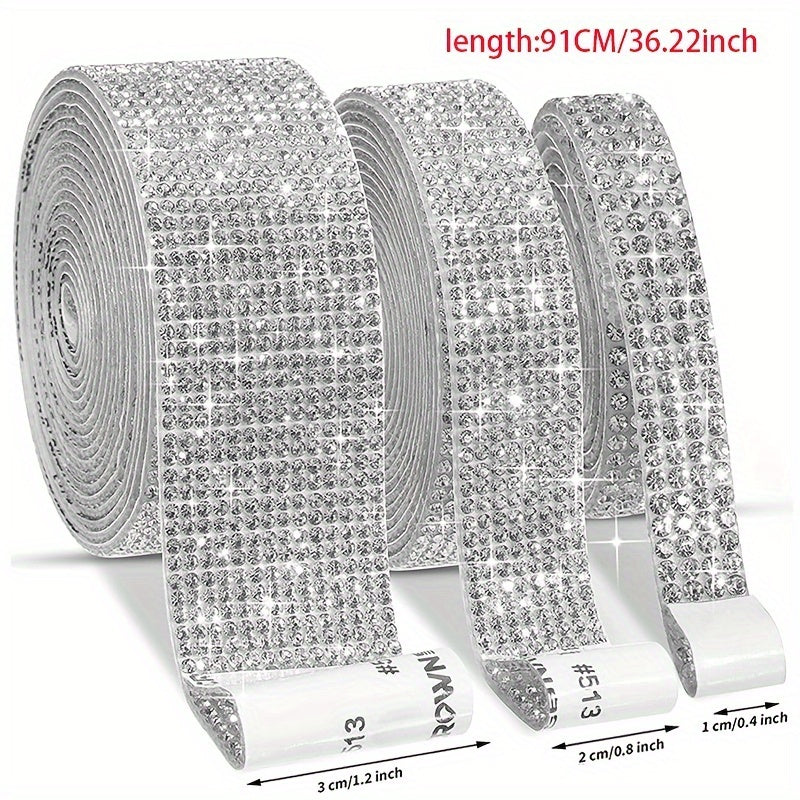 Self Adhesive Crystal Rhinestone Sticker Ribbon DIY Crafts Decoration
