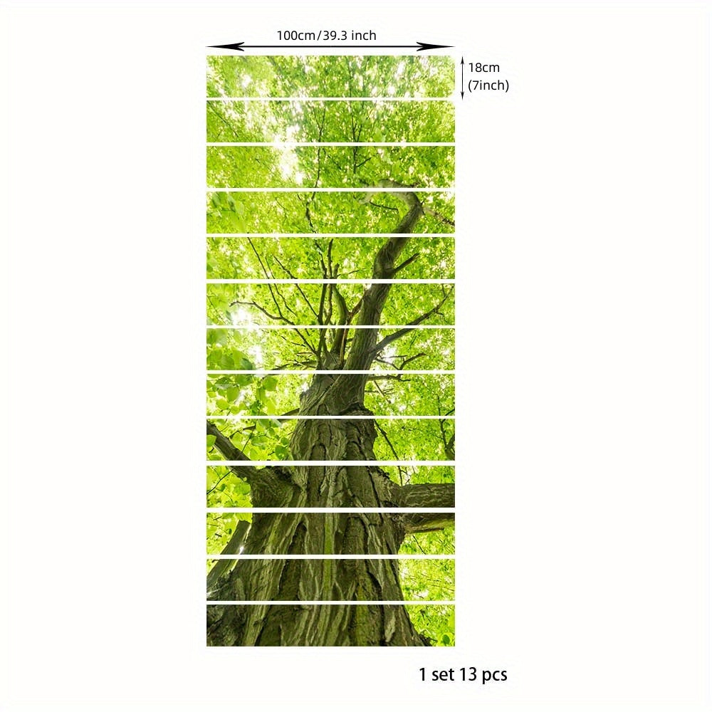 13pcs Tree Stair Sticker Self adhesive Home Decoration