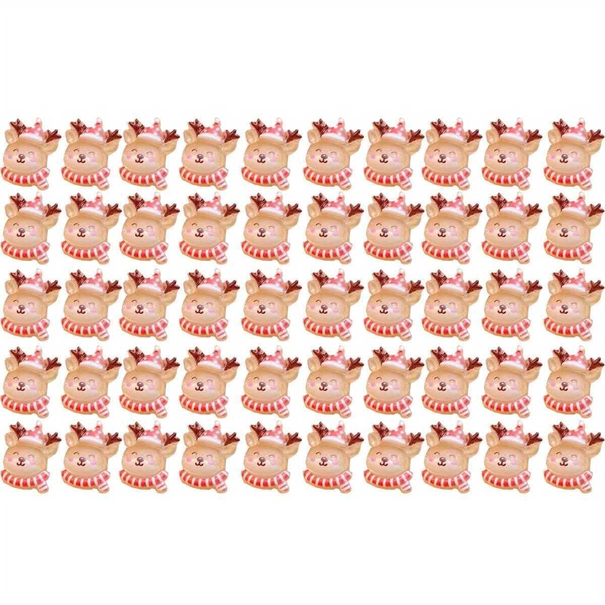 Resin Mini Christmas Deer Embellishments for Hair Bows - 20/50/100pcs
