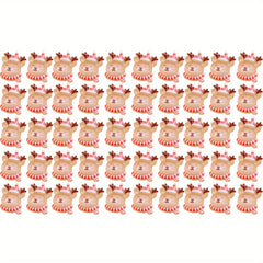 Resin Mini Christmas Deer Embellishments for Hair Bows - 20/50/100pcs