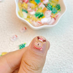 Resin Mini Christmas Deer Embellishments for Hair Bows - 20/50/100pcs
