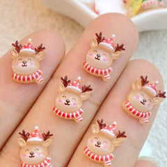 Resin Mini Christmas Deer Embellishments for Hair Bows - 20/50/100pcs