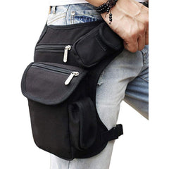 Canvas Waist Pack With Adjustable Leg Straps Thigh Bag For Sports