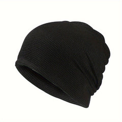 Breathable Hood Solid Beanies Dual Purpose High Elastic Hat