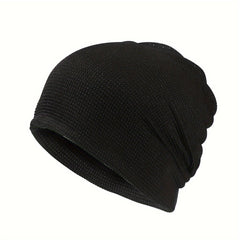 Breathable Hood Solid Beanies Dual Purpose High Elastic Hat